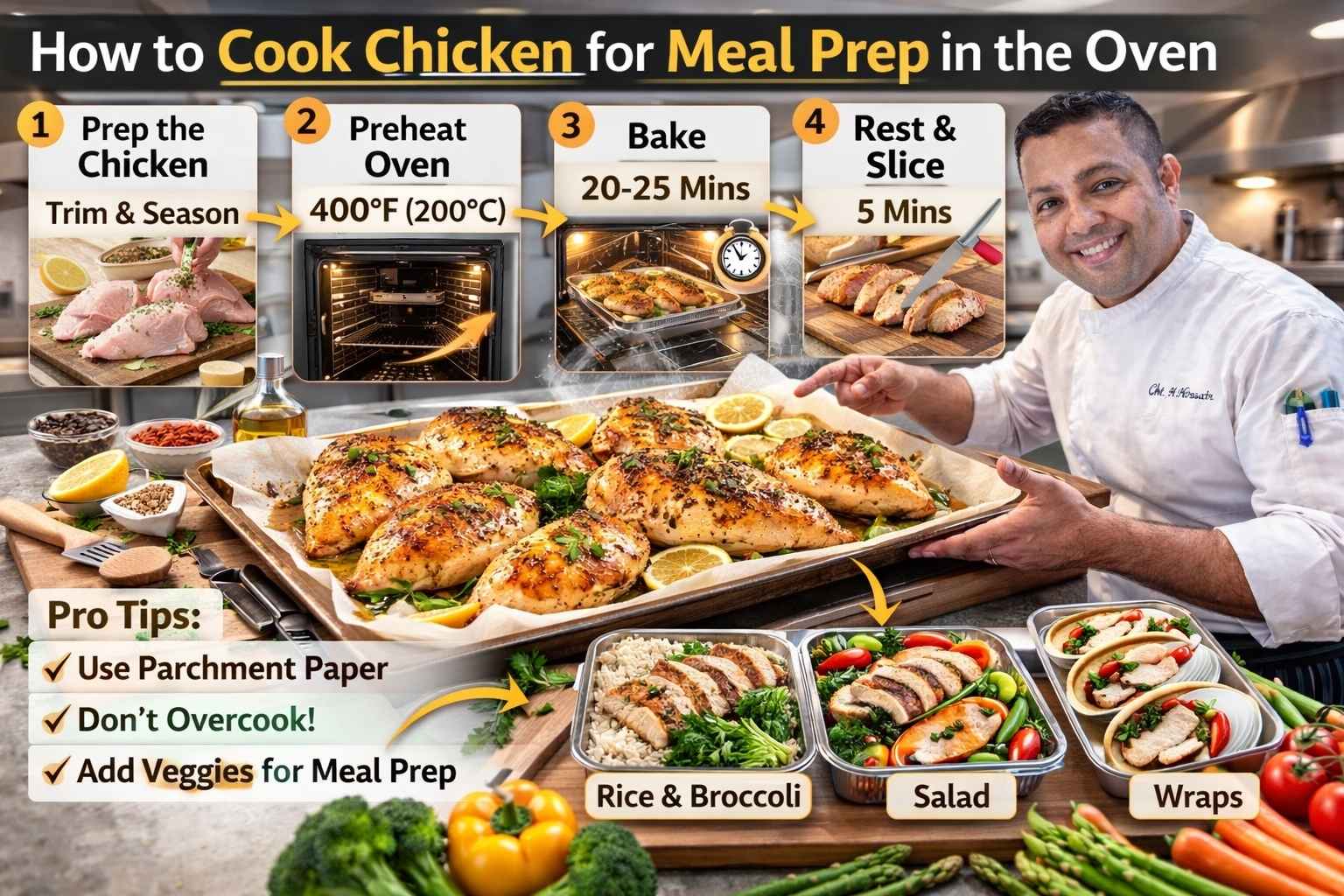 How to Cook Chicken for Meal Prep in the Oven