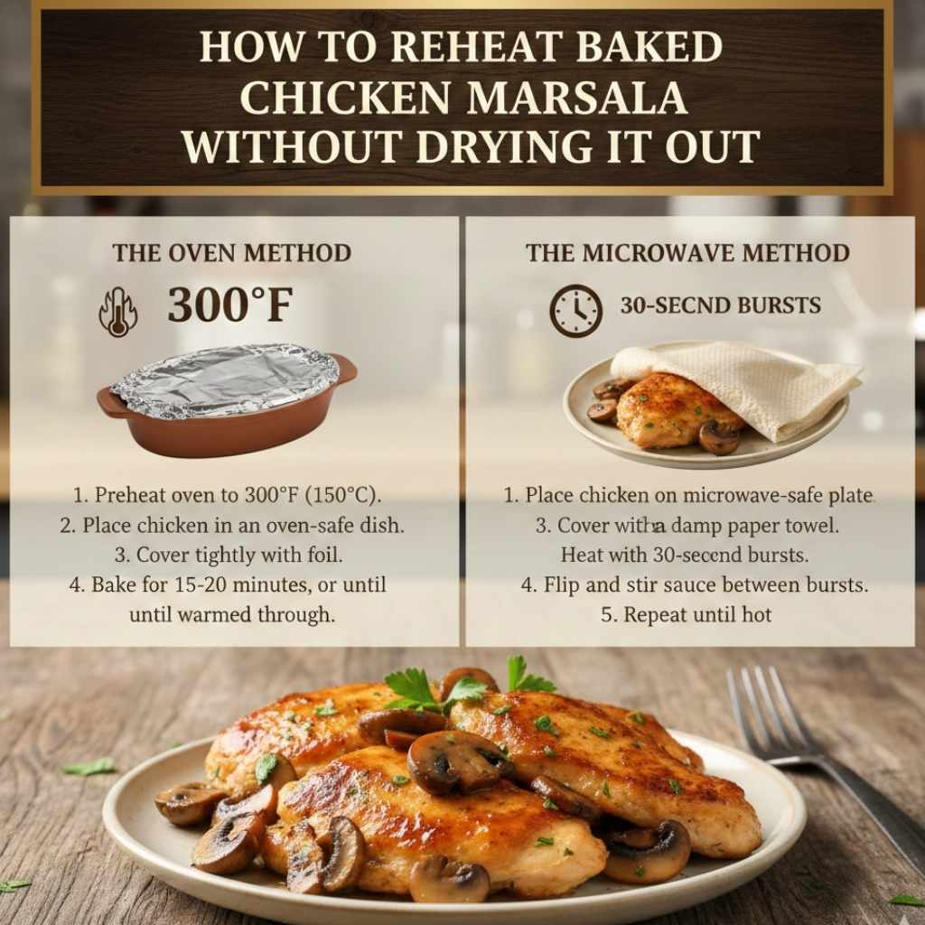 How to Reheat Baked Chicken Marsala Without Drying It Out