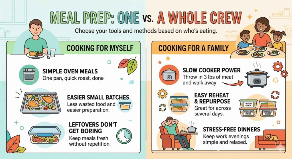 Meal Prep for One vs a Whole Crew