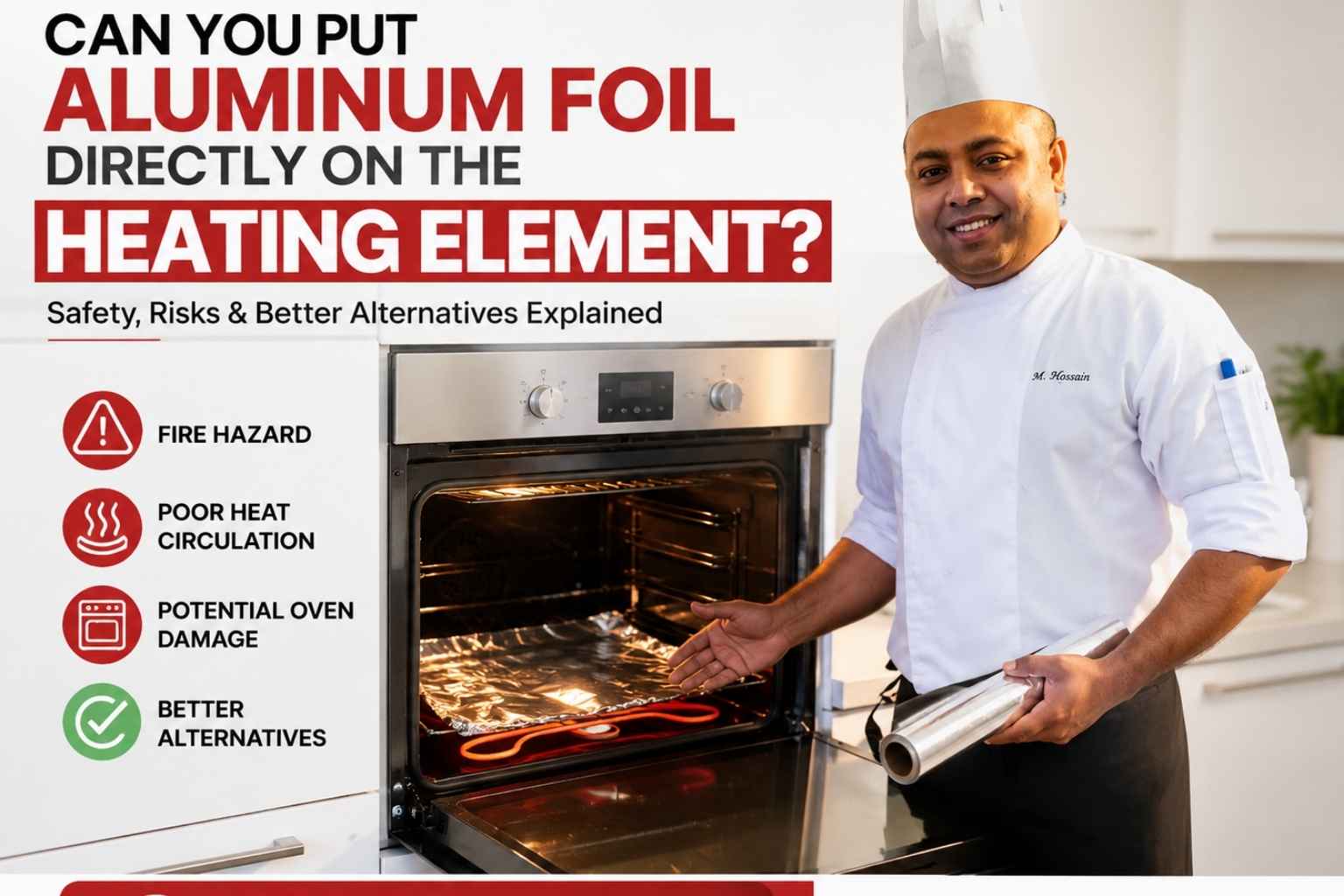 Can you put aluminum foil directly on the heating element